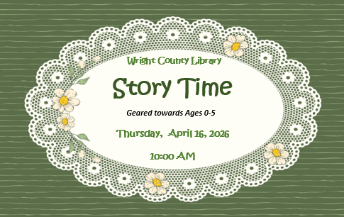 Story Time, April 16, 2026 10:00 AM. Story, craft, and snack.